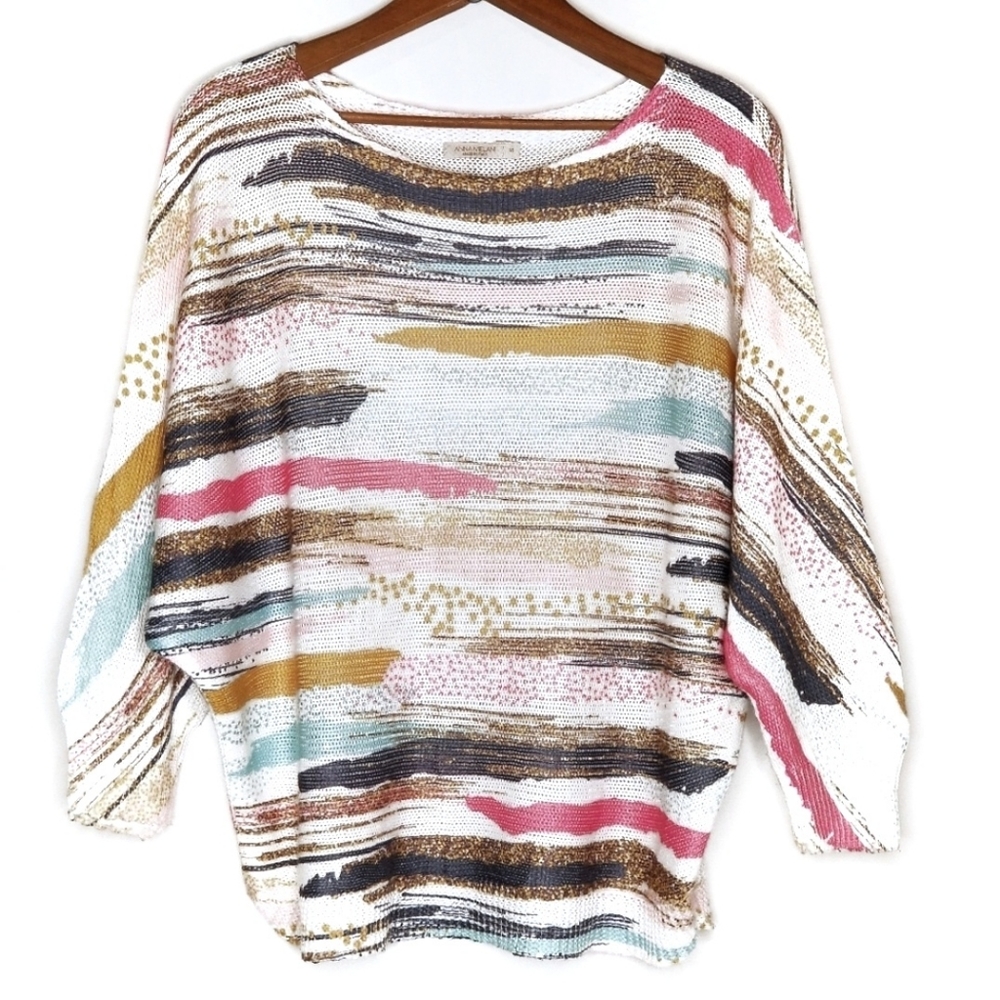 Anna Melani | Pastel Watercolour Dolman Knit Sweater Small